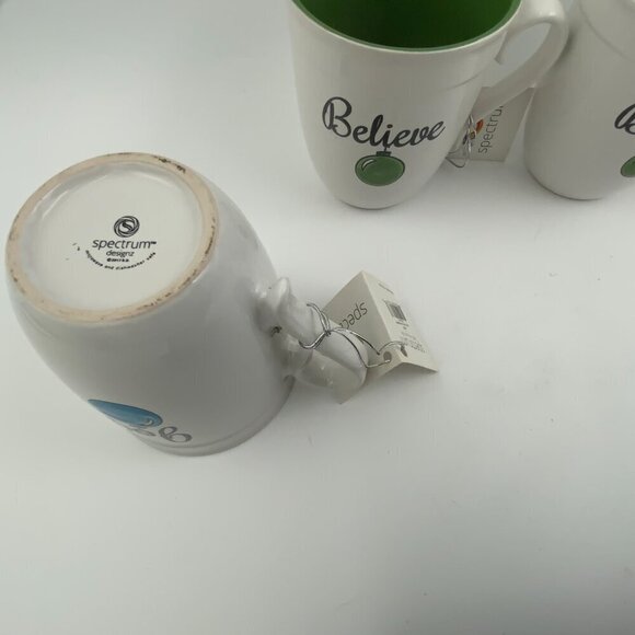 Spectrum Designz Large Christmas Mugs Believe & Joy 16oz Joy & Happy Set Of 4 - Picture 9 of 9